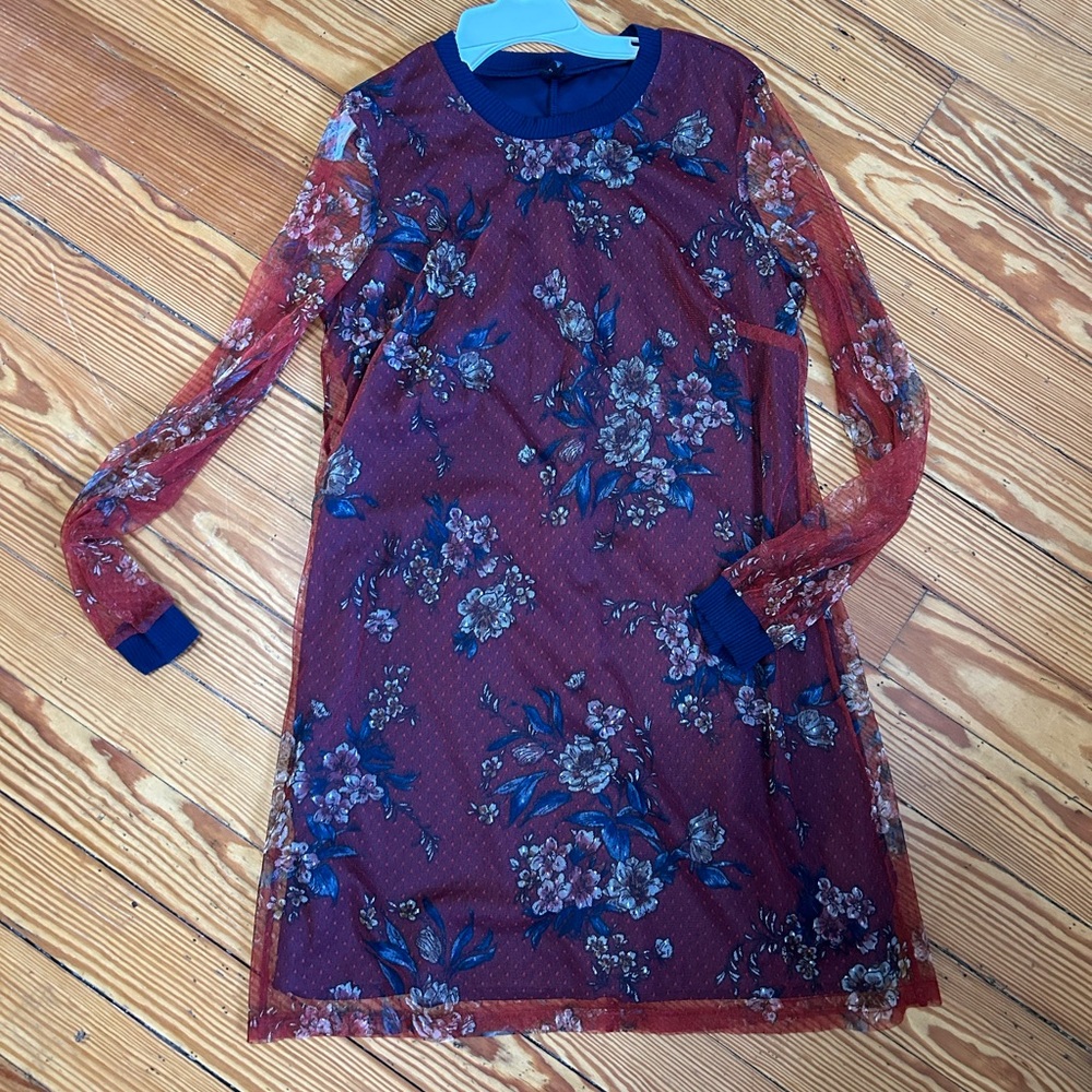 Sheer sleeve dress